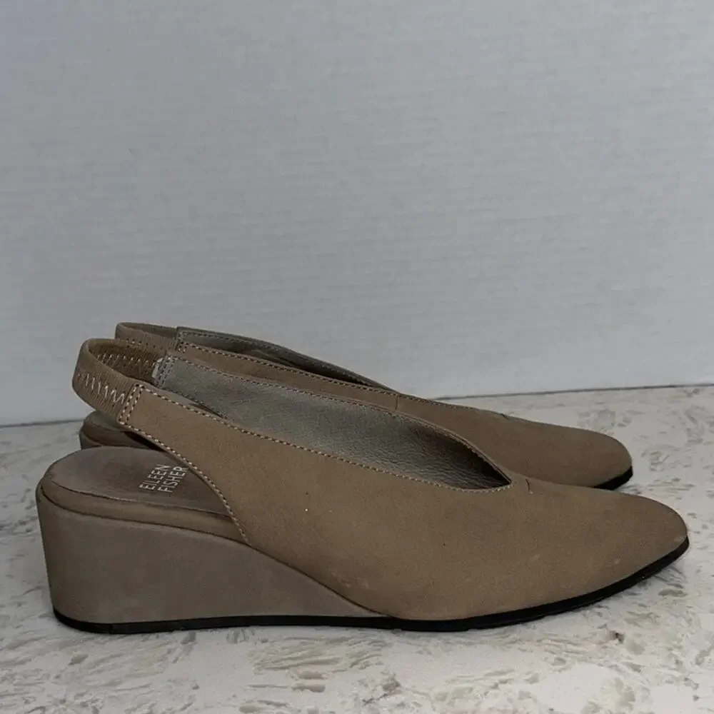 EILEEN FISHER Devi Tumbled Nubuck Leather Slingback